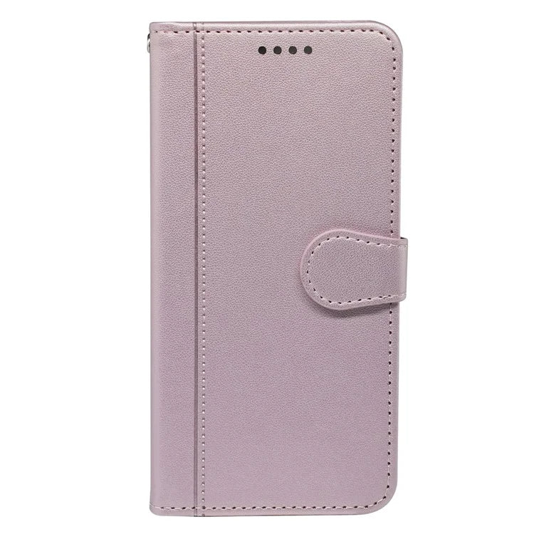 For iPhone 16 Pro Wallet Case Magnetic Snap Leather Phone Cover with Strap