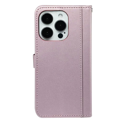 For iPhone 16 Pro Wallet Case Magnetic Snap Leather Phone Cover with Strap