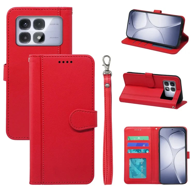 For Xiaomi Redmi K70 Ultra Wallet Case Magnetic Snap Leather Phone Cover with Strap