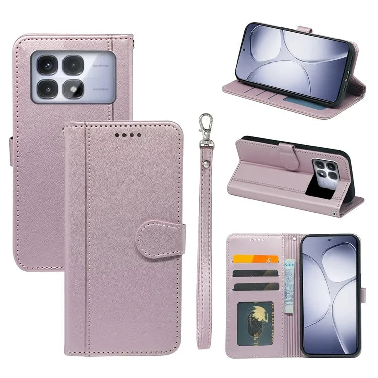 For Xiaomi Redmi K70 Ultra Wallet Case Magnetic Snap Leather Phone Cover with Strap