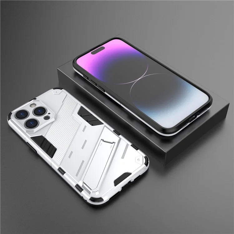 For iPhone 16 Pro Max Case PC+TPU Shockproof Phone Cover with Kickstand