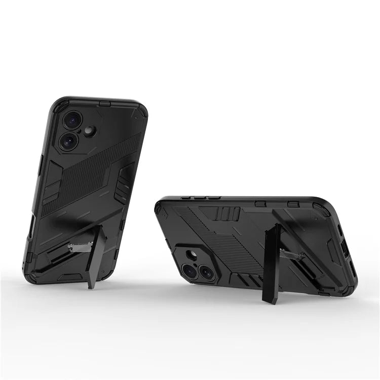 For iPhone 16 Plus Case PC+TPU Shockproof Phone Cover with Kickstand