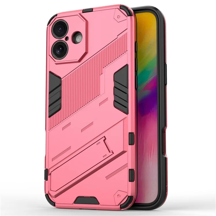 For iPhone 16 Plus Case PC+TPU Shockproof Phone Cover with Kickstand