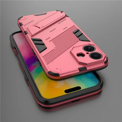 For iPhone 16 Plus Case PC+TPU Shockproof Phone Cover with Kickstand
