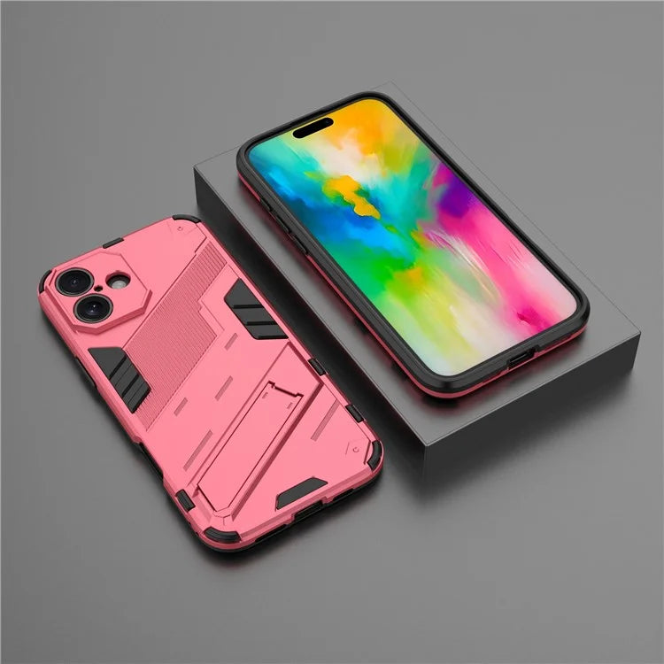 For iPhone 16 Plus Case PC+TPU Shockproof Phone Cover with Kickstand
