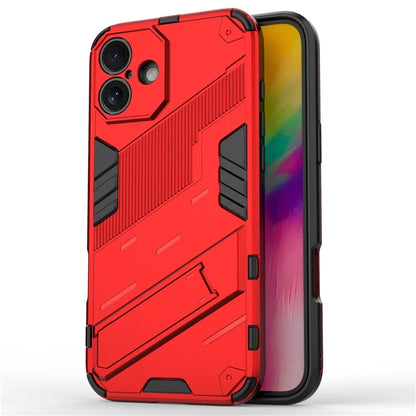 For iPhone 16 Plus Case PC+TPU Shockproof Phone Cover with Kickstand