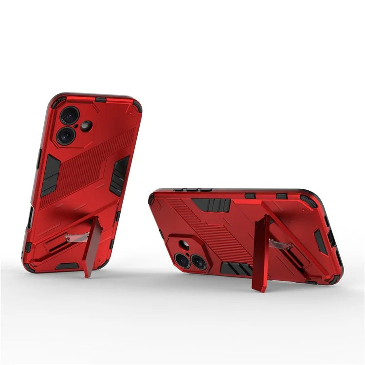 For iPhone 16 Plus Case PC+TPU Shockproof Phone Cover with Kickstand