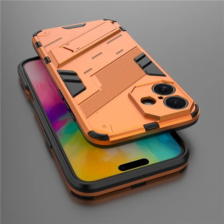 For iPhone 16 Plus Case PC+TPU Shockproof Phone Cover with Kickstand