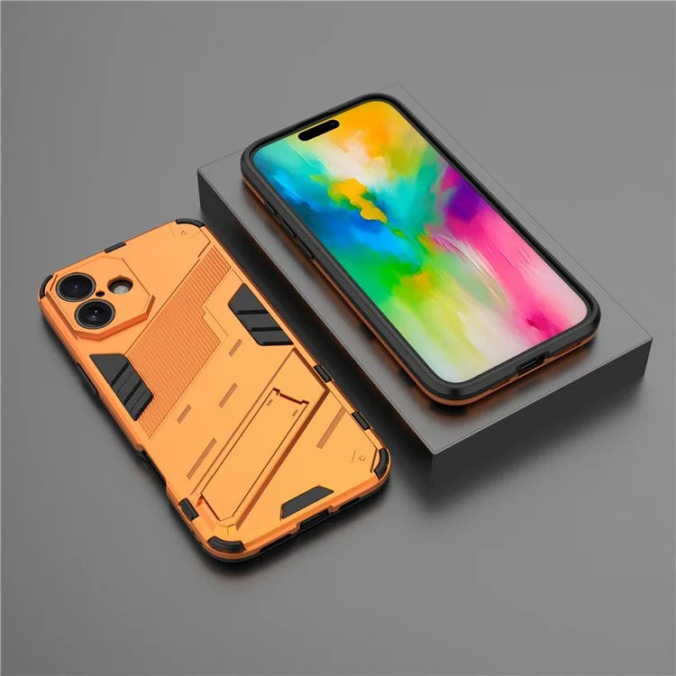 For iPhone 16 Plus Case PC+TPU Shockproof Phone Cover with Kickstand