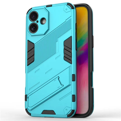 For iPhone 16 Plus Case PC+TPU Shockproof Phone Cover with Kickstand