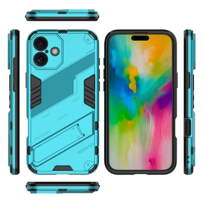 For iPhone 16 Plus Case PC+TPU Shockproof Phone Cover with Kickstand