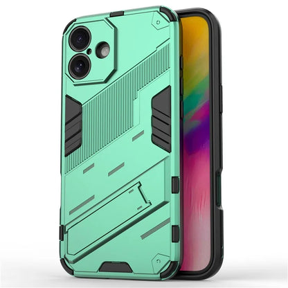 For iPhone 16 Plus Case PC+TPU Shockproof Phone Cover with Kickstand