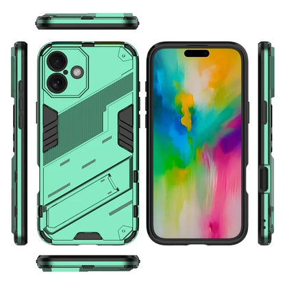 For iPhone 16 Plus Case PC+TPU Shockproof Phone Cover with Kickstand