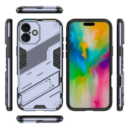 For iPhone 16 Plus Case PC+TPU Shockproof Phone Cover with Kickstand