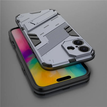 For iPhone 16 Plus Case PC+TPU Shockproof Phone Cover with Kickstand