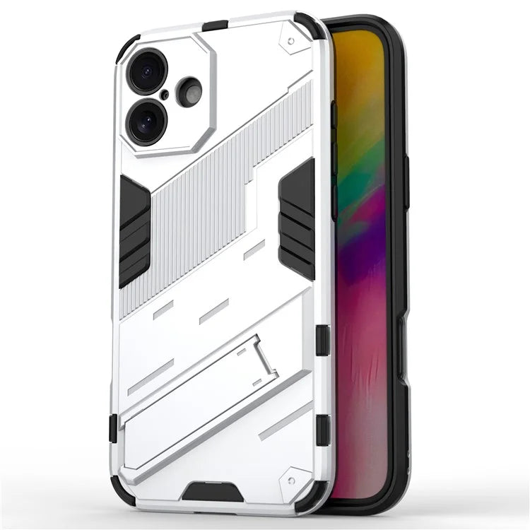 For iPhone 16 Plus Case PC+TPU Shockproof Phone Cover with Kickstand