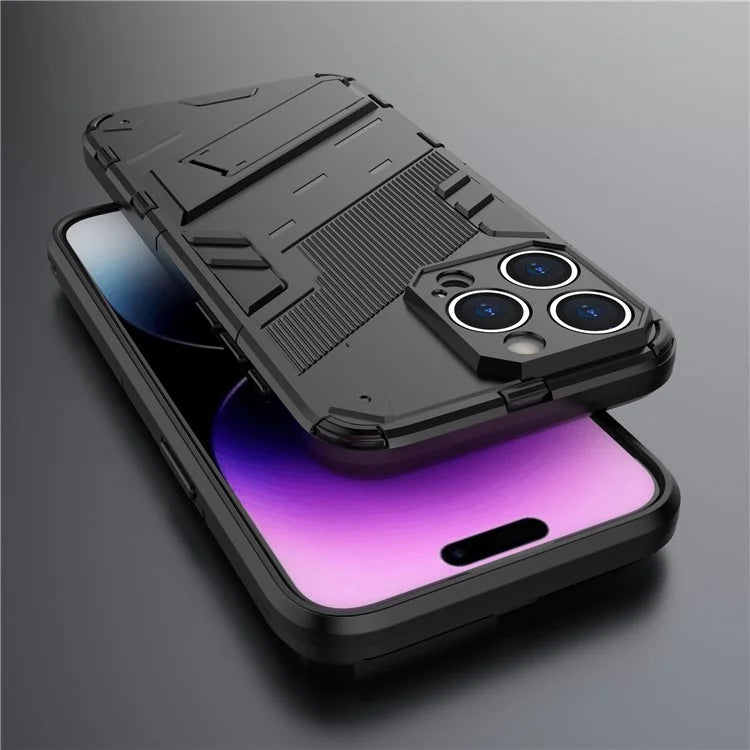 For iPhone 16 Pro Case PC+TPU Shockproof Phone Cover with Kickstand
