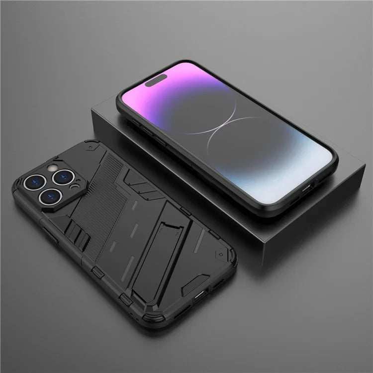 For iPhone 16 Pro Case PC+TPU Shockproof Phone Cover with Kickstand