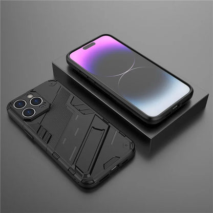 For iPhone 16 Pro Case PC+TPU Shockproof Phone Cover with Kickstand