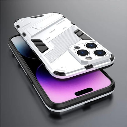 For iPhone 16 Pro Case PC+TPU Shockproof Phone Cover with Kickstand
