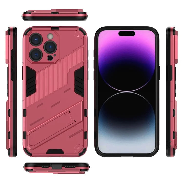 For iPhone 16 Pro Case PC+TPU Shockproof Phone Cover with Kickstand