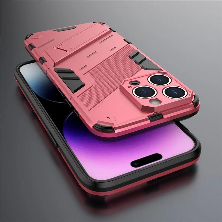 For iPhone 16 Pro Case PC+TPU Shockproof Phone Cover with Kickstand