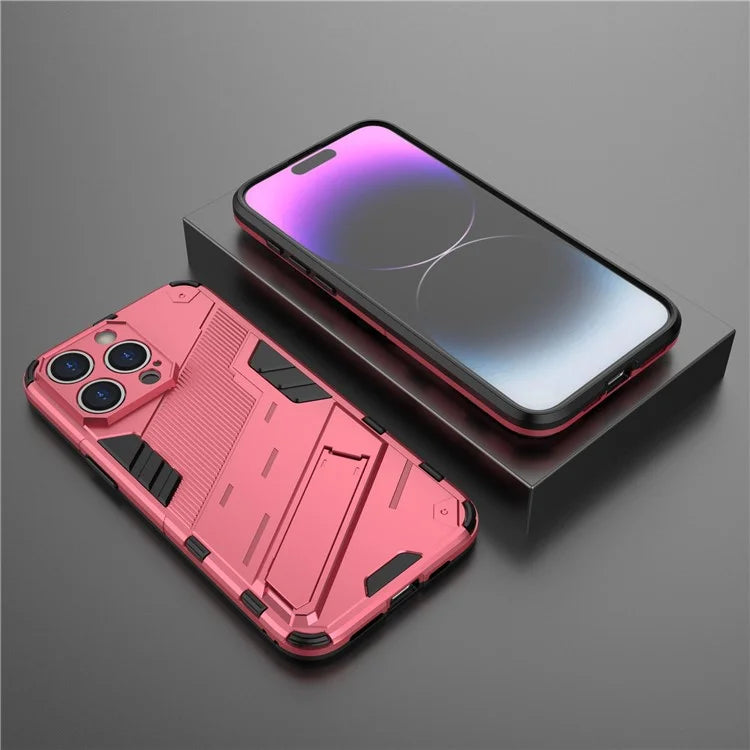 For iPhone 16 Pro Case PC+TPU Shockproof Phone Cover with Kickstand