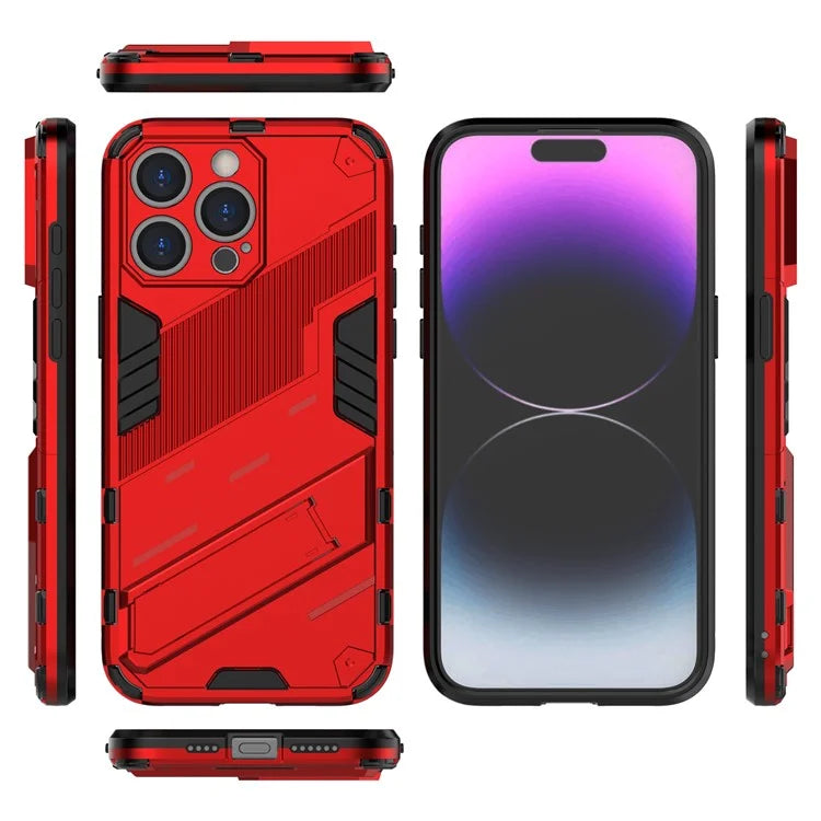 For iPhone 16 Pro Case PC+TPU Shockproof Phone Cover with Kickstand
