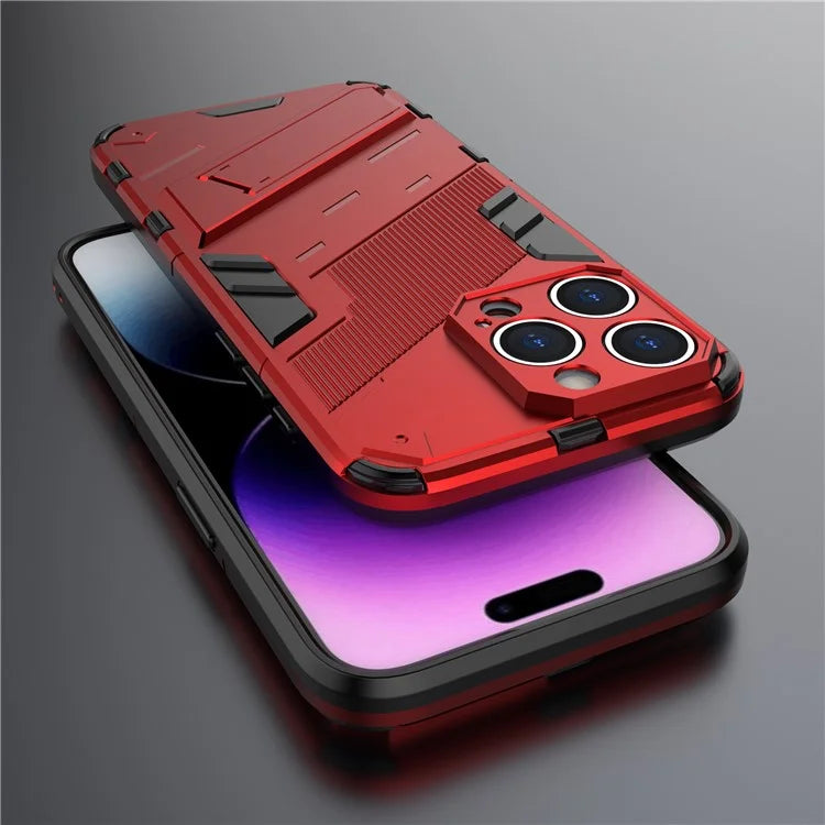 For iPhone 16 Pro Case PC+TPU Shockproof Phone Cover with Kickstand