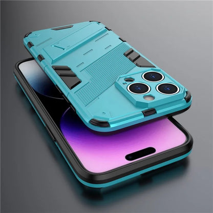 For iPhone 16 Pro Case PC+TPU Shockproof Phone Cover with Kickstand