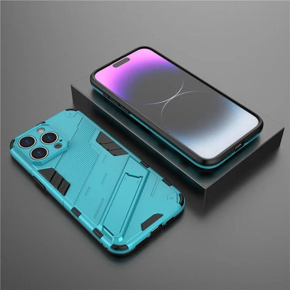 For iPhone 16 Pro Case PC+TPU Shockproof Phone Cover with Kickstand