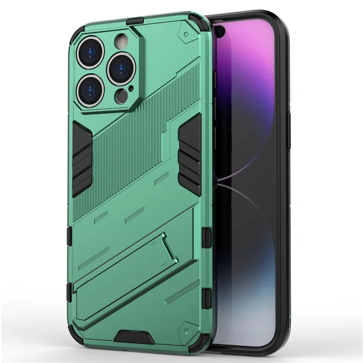 For iPhone 16 Pro Case PC+TPU Shockproof Phone Cover with Kickstand