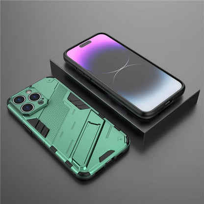 For iPhone 16 Pro Case PC+TPU Shockproof Phone Cover with Kickstand