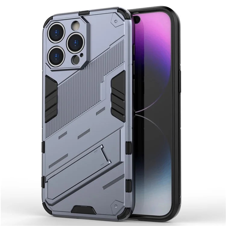 For iPhone 16 Pro Case PC+TPU Shockproof Phone Cover with Kickstand