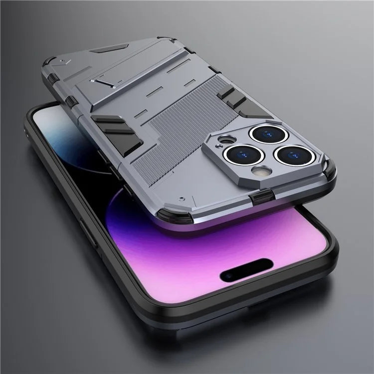 For iPhone 16 Pro Case PC+TPU Shockproof Phone Cover with Kickstand