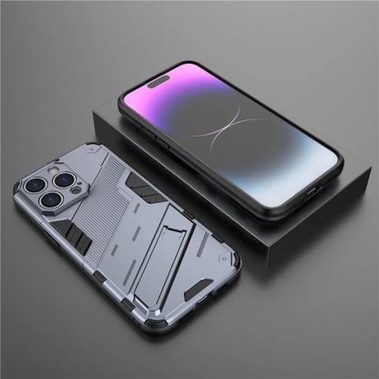 For iPhone 16 Pro Case PC+TPU Shockproof Phone Cover with Kickstand