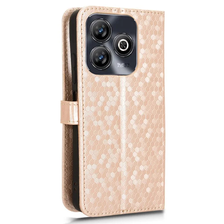 For ZTE Blade A75 4G Wallet Case Dot Pattern Imprint PU Leather Phone Cover