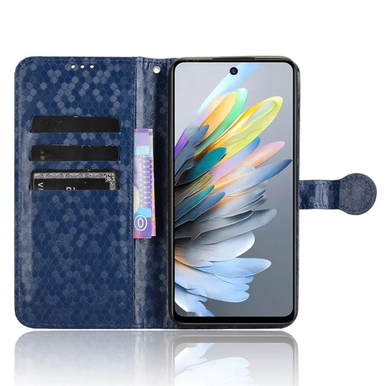 For ZTE Blade A75 4G Wallet Case Dot Pattern Imprint PU Leather Phone Cover