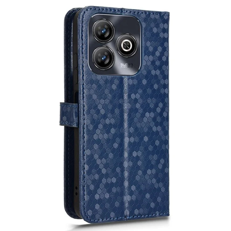 For ZTE Blade A75 4G Wallet Case Dot Pattern Imprint PU Leather Phone Cover