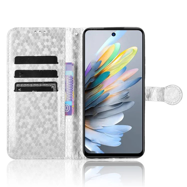 For ZTE Blade A75 4G Wallet Case Dot Pattern Imprint PU Leather Phone Cover