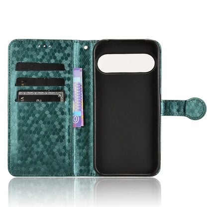 For Google Pixel 9 Pro / Pixel 9 Wallet Case Dot Pattern Imprint PU Leather Phone Cover