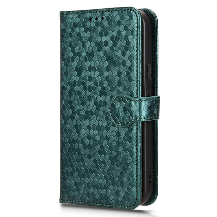 For Google Pixel 9 Pro / Pixel 9 Wallet Case Dot Pattern Imprint PU Leather Phone Cover