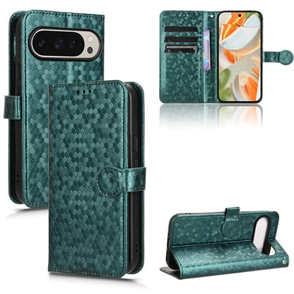 For Google Pixel 9 Pro / Pixel 9 Wallet Case Dot Pattern Imprint PU Leather Phone Cover