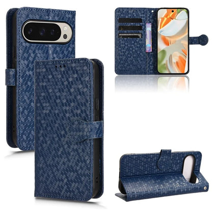 For Google Pixel 9 Pro / Pixel 9 Wallet Case Dot Pattern Imprint PU Leather Phone Cover