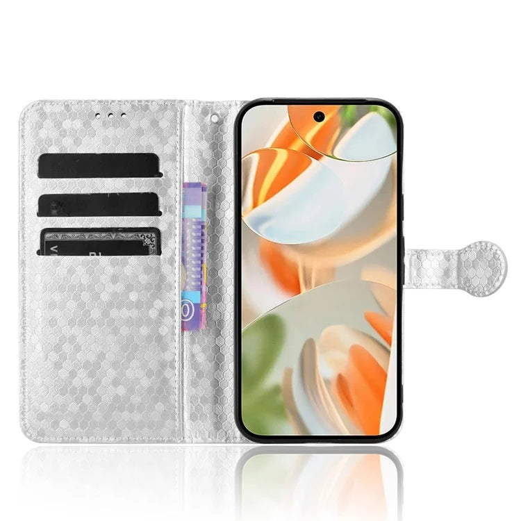 For Google Pixel 9 Pro / Pixel 9 Wallet Case Dot Pattern Imprint PU Leather Phone Cover
