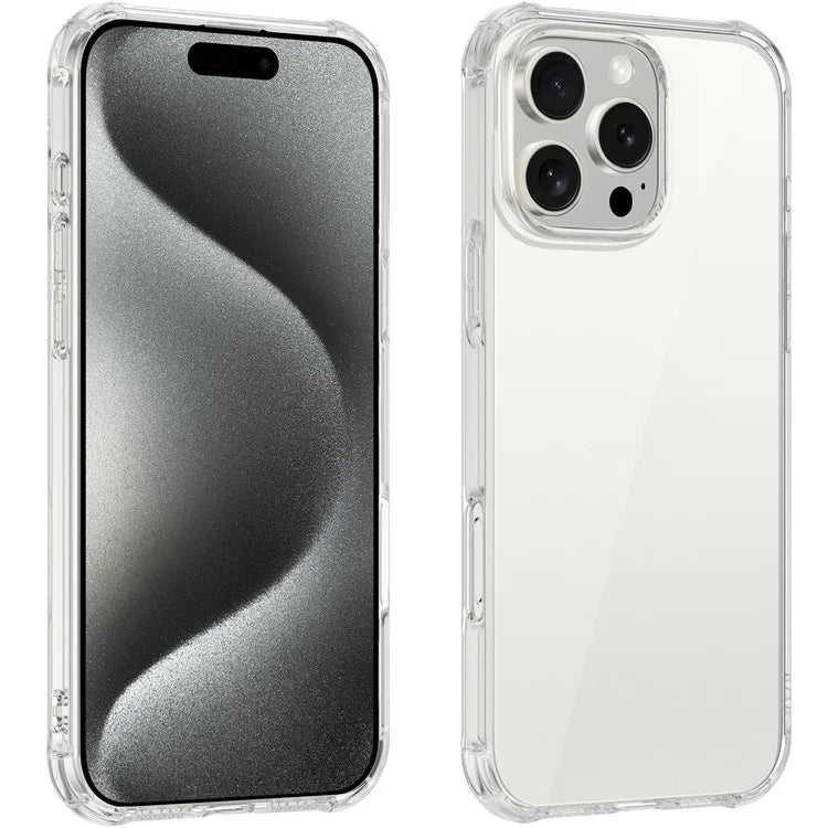 LEEU DESIGN For iPhone 16 Pro Max Case 3D Stereo Sound Clear TPU Phone Cover - Transparent