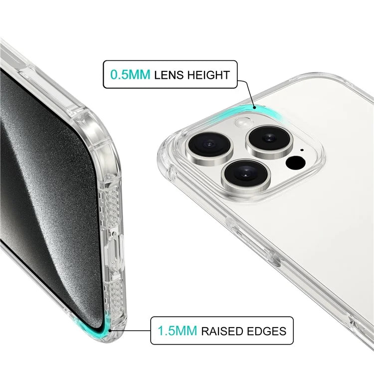 LEEU DESIGN For iPhone 16 Pro Case 3D Stereo Sound Clear TPU Phone Cover - Transparent