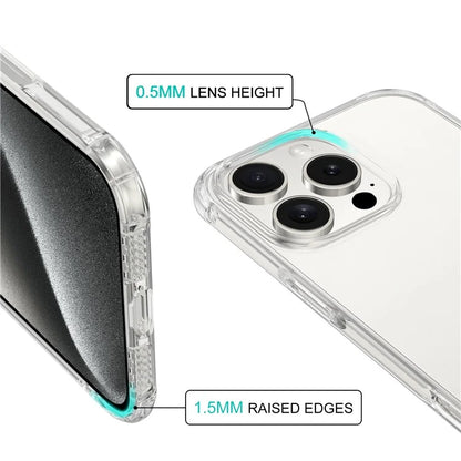 LEEU DESIGN For iPhone 16 Pro Case 3D Stereo Sound Clear TPU Phone Cover - Transparent