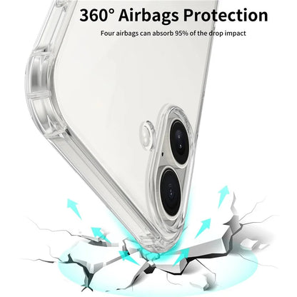 LEEU DESIGN For iPhone 16 Case 3D Stereo Sound Clear TPU Phone Cover - Transparent