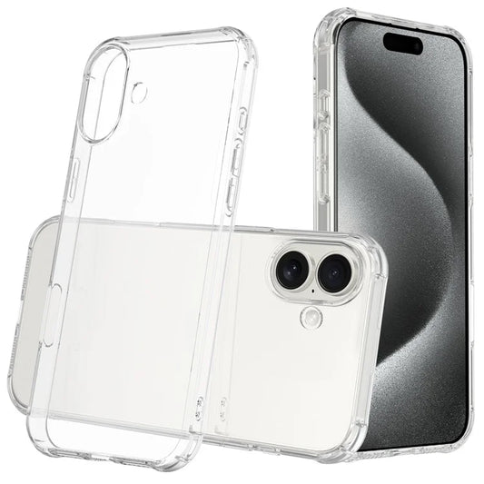 LEEU DESIGN For iPhone 16 Plus Case 3D Stereo Sound Clear TPU Phone Cover - Transparent